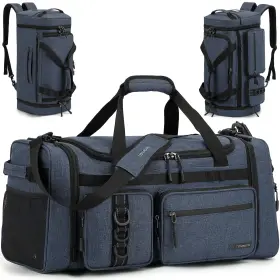 Tonruyn 6853 3 In 1 Gym And Sports Duffle Bag For Men 50l Travel 24.5 Inch Blue