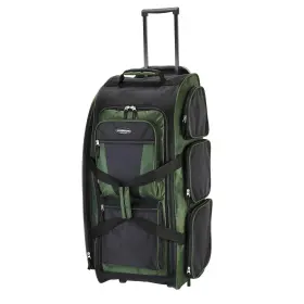 85130-380 Travelers Club 30 Inch Xpedition Rolling Duffel Bag Suitcase Forest Green
