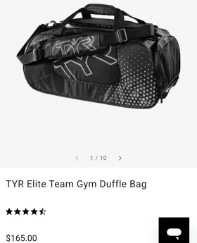 Ltegmduf-001-na Tyr Elite Team Gym Duffle Black New With Tags