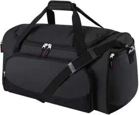 Uarition 794304210363 Gym Bag For Men - 55l Black Durable Large Duffle Travel Uarition 794304210363 Gym Bag For Men - 55l Black Durable Large Duffle Travel