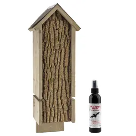 Uncle Dunkels 762530393105 Triple Chamber Bat House Rustic Backyard Rocket Box Handmade Shelter Wit
