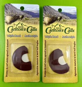 70183 Wayne Carltons Calls Set Of 2 Carlton S Elk Diaphragm Triple Reed Hunters Specialties