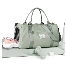 A2-grey Wisepack 7017 Gym Bag Womens Mens With Shoes Compartment And Wet Large Green