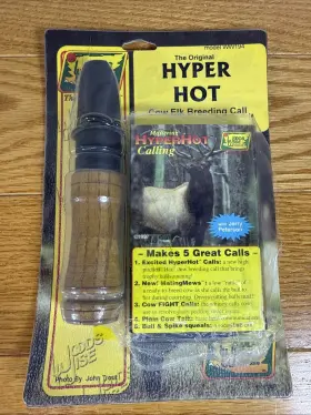 Woods Wise 039484019406 Vtg Hyper Hot Cow Elk Breeding Call And Cassette New Open Package Woods Wise 039484019406 Vtg Hyper Hot Cow Elk Breeding Call And Cassette New Open Package