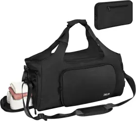 L02blk Zrsun Gym Bags For Men Women Sports Duffle Bag Travel With Deep Black L02blk Zrsun Gym Bags For Men Women Sports Duffle Bag Travel With Deep Black