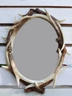 27"H Western Rustic Hunters Stag Deer Antlers Rack Oval Wall Mirror Decor Plaque New. Price: $140.99.