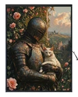 Diamond Painting 5D - Vintage Knight Cat Hug Acrylic Stained Glass Art Diy Kit New. Price: $7.00.