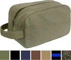 Rothco Travel Toiletry Bag Cotton Canvas Zipper Compact Portable Dopp New. Price: $11.99.