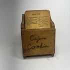 Vtg 1987 Cajun Cookin' Wood Box Louisiana Culinary Sided Recipes L#1424 Used. Price: $14.99.