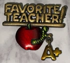 Vintage Signed Jj Favorite Teacher Brooch Pin Jewelry BC-10 Pre-owned. Price: $12.00.