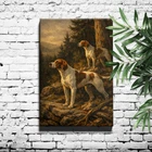 Hunting Dogs Canvas Art Two Pointers Forest Rocky Ledge Golden New. Price: $11.97.