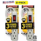 2-PACK 3 Outlet Power Strip Surge Protector Flat Plug 5 Short Extension Cord New. Price: $17.95.