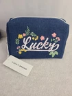 New Lucky Brand Women's Cosmetics Bag - Travel Makeup & Toiletries Floral Denim. Price: $14.99.