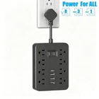 Short Cord Power Strip Surge Protector With 8 Outlets Usb Ultra Thin Flat Plug New. Price: $15.99.