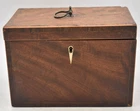 Antique Georgian Mahogany Tea Caddy Bone Inlay Collectable Box No Key. Price: $100.85.