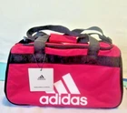 New Adidas Diablo Duffel Small Bold Pink Black Gym Adjustable Strap. Price: $30.99.