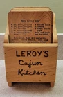 Vintage Leroy's Cajun Recipes Wood Carved Cards & Box Used. Price: $33.74.