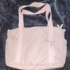 Bagsmart Pink Quilted Gym Grip Zipper Closure 4 Pockets Adjustable Strap New. Price: $22.00.