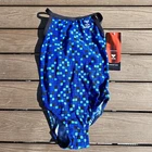 Tyr Durafast Elite Team Check Swimsuit Diamondf Blue Youth Girl Sz 26 New. Price: $25.00.