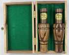 Set Of Faulks Wood C-100 Duck Call & GS-12 Goose In Truck Vault Box Works Used. Price: $105.00.