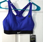 Nike Women's High Support Impact Sports Bra Blue Black Size Xs CD7139-403 Nwt New. Price: $16.89.
