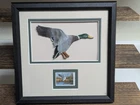 Vintage Ducks Unlimited 2002 $5 Stamp Framed 3D Mallard Art Shadow Box Used. Price: $60.00.