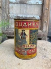 Ancient Old Original Quaker White Oats Adv Tin Box Empty Without Lid. Price: $289.00.