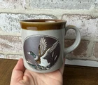 Otagiri Japan Flying Mallard Duck Coffee Mug Brown Speckle Tea Cup Used. Price: $11.90.