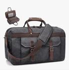 Soaeon Waterproof Genuine Leather Canvas Travel Duffel Weekender Bag Gray Brown New. Price: $85.00.