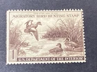 1942 Us Federal Duck Stamp RW9 Wigeons $1 Mint Hinged Cut Edge. Price: $18.00.