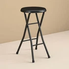 24" Vinyl Padded Folding Stool, Black New. Price: $21.53.