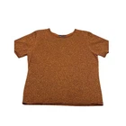 Vintage Preston & York Womens Copper Metallic Knit Short Sleeve Top Large Pre-owned. Price: $17.00.